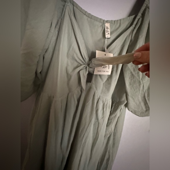 Ada and Lou Harvest Moon Mahla Midi Tie Bust Dress sage sz L - Picture 5 of 7